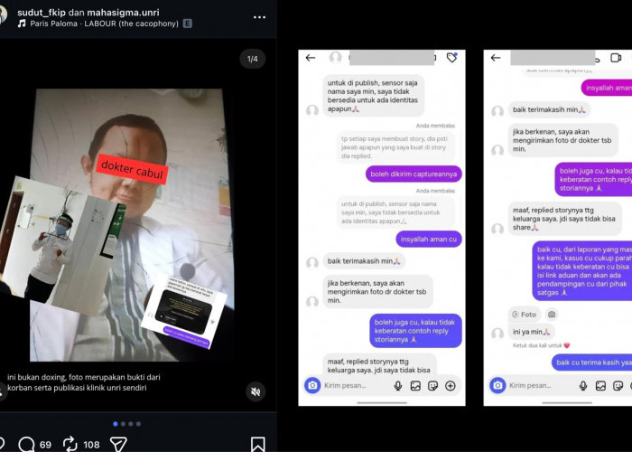 Dokter Klinik UNRI Diduga Lakukan Pelecehan Seksual terhadap Mahasiswi hingga Dosen: Bukti Foto Tersebar