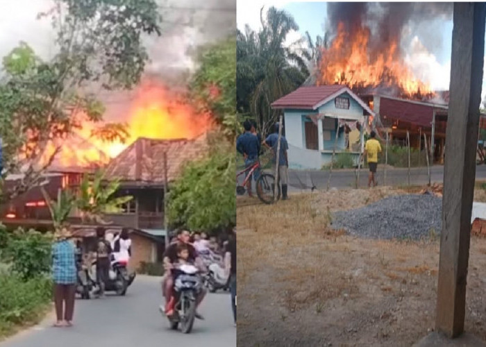 Diduga HP Meledak, Rumah Warga di Desa Muara Sungai, PALI Ludes Dilalap Api