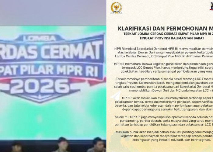 MPR RI Minta Maaf Secara Terbuka, Nasib Juri dan MC LCC Empat Pilar Langsung Dinonaktifkan
