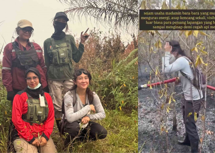 Heroik! Sherina Munaf Turun Langsung di Tengah Asap Karhutlat Palangka Raya, Bantu Rewetting Lahan Gambut