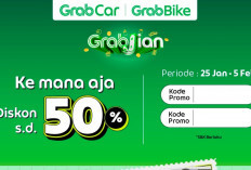 5 Kode Voucher Grab 1 Februari 2025, Diskon Awal Bulan GrabBike Rp5 Ribu, GrabCar Rp50 Ribu, GrabFood 40%