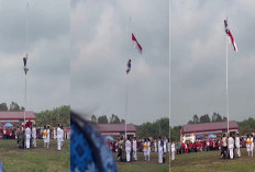 Panjat Tiang Bendera Setinggi 12 Meter, Rizki Selamatkan Pengibaran Merah Putih