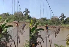 Kadus Pertaruhkan Nyawa Menyeberang Jembatan Gantung Rusak Demi Ambil Vaksin Polio