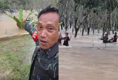 Viral, Babinsa Kodim 0403/OKU Selamatkan 3 Penumpang Mobil yang Terseret Banjir