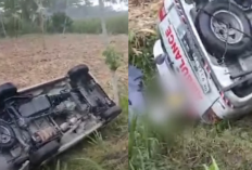Tragis! Ban Pecah, Mobil Pembawa Jenazah Terguling Ini Kronologinya