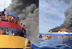 Kapal KM Barcelona V Terbakar: Ibu Hamil Meninggal, Puluhan Penumpang Lompat ke Laut! 