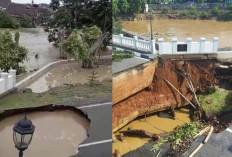 Jembatan Kemang Pratama Bekasi Ambles Diterjang Banjir, Akses Lumpuh & Macet Parah!