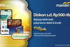 Kode Promo Tokopedia Ramadan 2024, Diskon hingga Rp500 Ribu dengan Kartu Mandiri! Jangan Sampai Ketinggalan...
