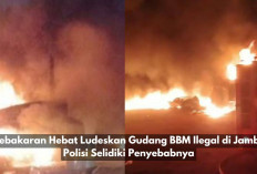 Kebakaran Hebat Ludeskan Gudang BBM Ilegal di Jambi, Polisi Selidiki Penyebabnya
