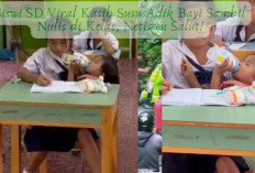 Siswi SD Viral Kasih Susu Adik Bayi Sambil Nulis di Kelas, Netizen: Anak yang Baik!
