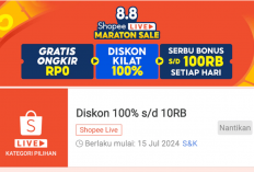 15 Kode Voucher Shopee Live Maraton Sale 8.8 15 Juli 2024: Diskon Spesial Rp250.000, Potongan Harga 10 Persen