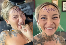 Bucin! Saking Cintanya Cewek Bule Ini Bikin Tato Nama Pacar Dijidatnya, Netizen: Kalau Putus Gimana?