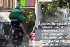 VIRAL Bule di Bali Ugal-ugalan Kendarai Motor Hingga Terbang dan Nyungsep ke Tanah