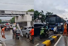 Banjir Surut, Jalan Gunung Sahari Jakpus Kembali Normal! TransJakarta Kembali Melayani