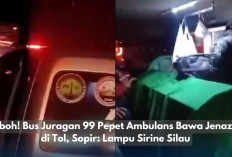 Heboh! Bus Juragan 99 Pepet Ambulans Bawa Jenazah di Tol, Sopir: Lampu Sirine Silau