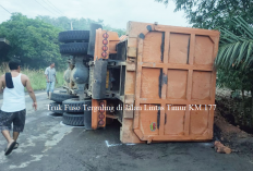 Ngeri! Truk Fuso Terguling di Jalan Lintas Timur KM.177, Sebabkan 3 Orang Tewas di Tempat