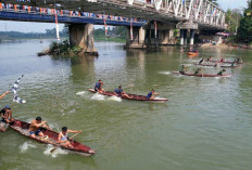 Adu Cepat Perahu Tradisonal Meriahkan Sungai Komering, Ibu-ibu Tak Mau Ketinggalan