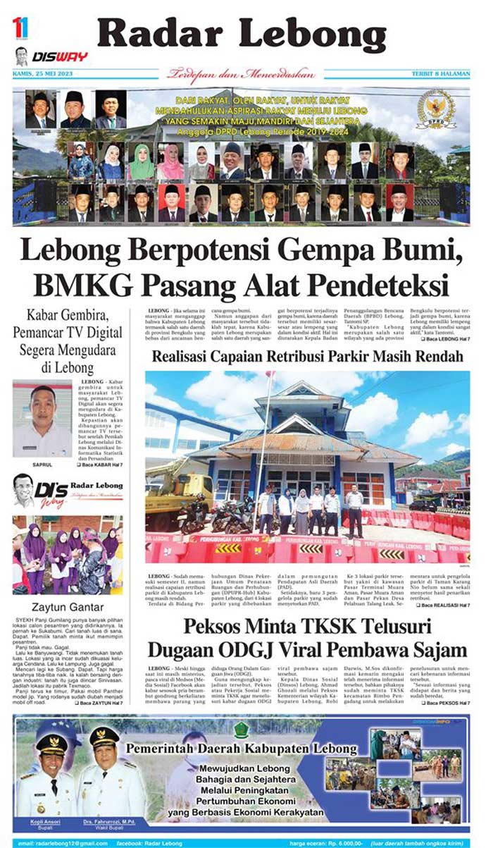 Baca Radar Lebong Edisi Kamis 25 Mei 2023