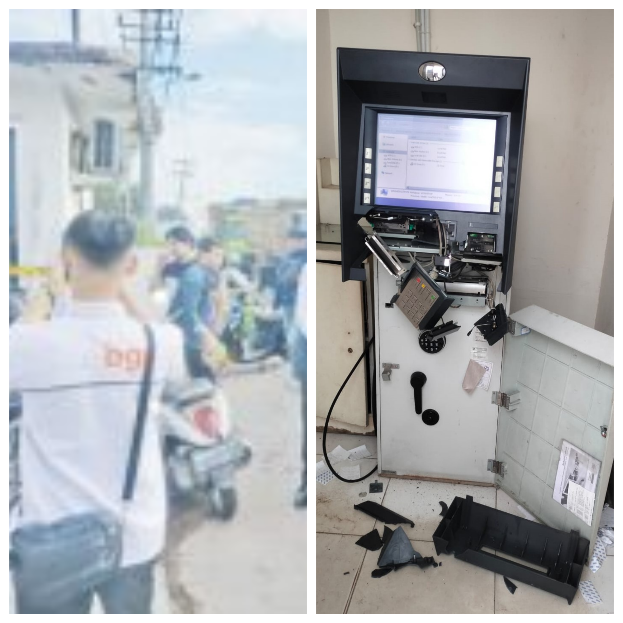 Pembobol ATM BRI Kecele, Mesin ATM Kosong Aksinya  Terekam CCTV