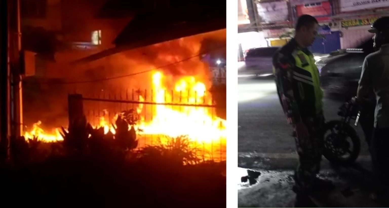 Heboh, Motor Terbakar di Dekat SPBU Simpang Empat Air Paoh!