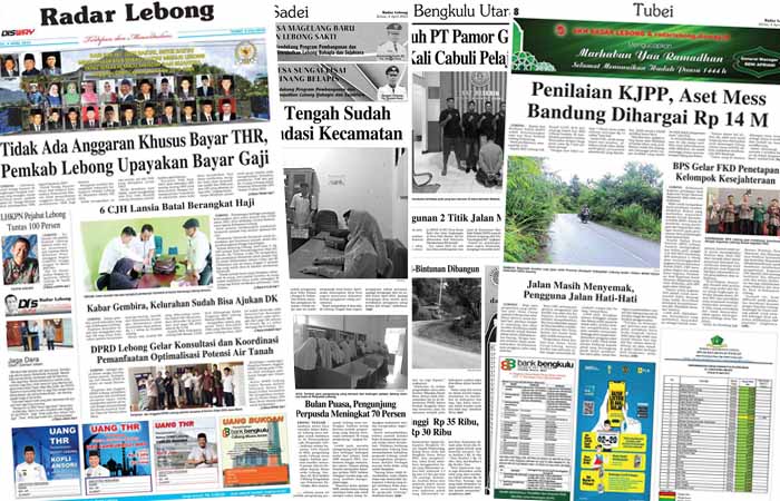 Baca Radar Lebong Edisi  Selasa 04 April 2023