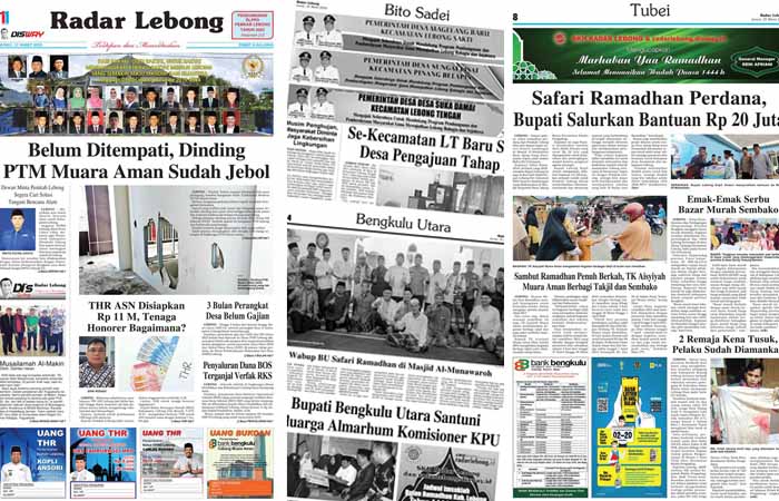 Baca Radar Lebong, Edisi Jumat 31 Maret 2023