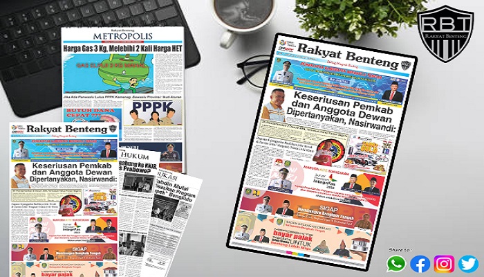 Koran Rakyat Benteng Edisi,  Senin 14  Agustus 2023