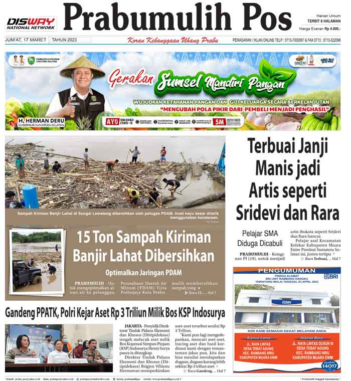 Baca Prabumulih Pos Edisi 17 Maret 2023