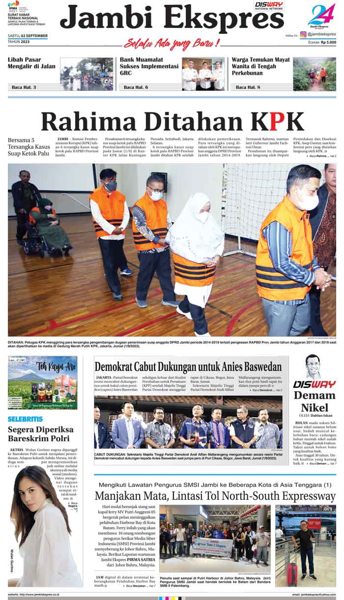 Koran Jambi Ekspres Edisi, Sabtu 02 September 2023