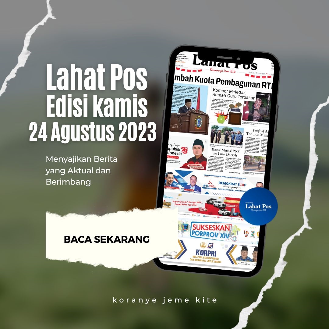Koran Lahat Pos Edisi, Selasa 05 September 2023