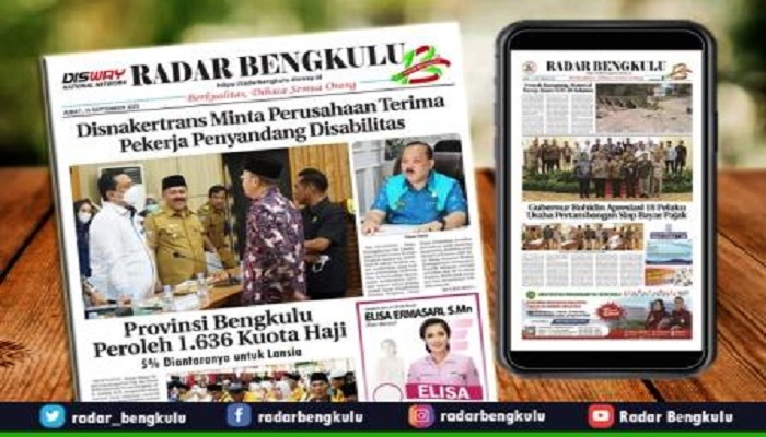 Koran Radar Bengkulu Edisi Jum’at, 15 September 2023