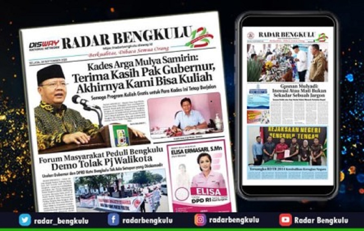 Koran Radar Bengkulu Edisi Selasa 26 September 2023