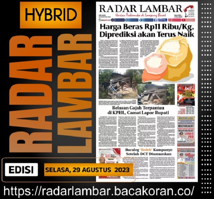 Koran Radar Lambar Edisi, Selasa 29 Agustus 2023