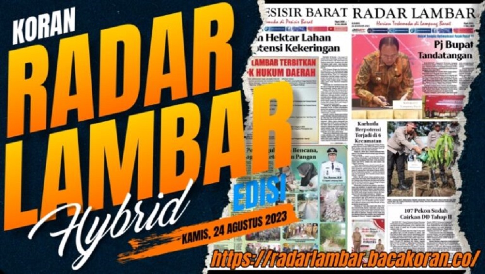 Koran Radar Lambar Edisi, Kamis 24 Agustus 2023