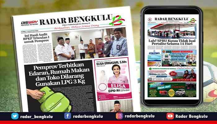 Koran Radar Bengkulu Edisi, Kamis 03 Agustus  2023