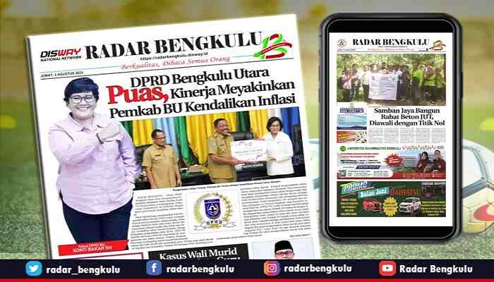 Koran Radar Bengkulu Edisi, Jum’at 04 Agustus  2023