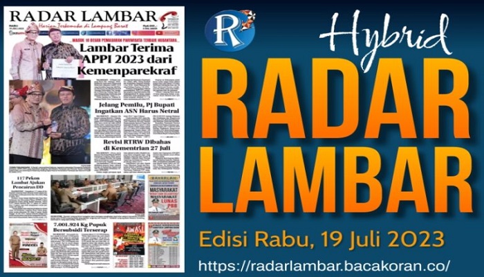 Koran Radar Lambar Edisi Rabu 19 Juli 2023