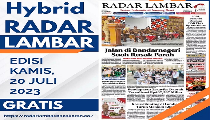 Koran Radar Lambar Edisi Kamis 20 Juli 2023