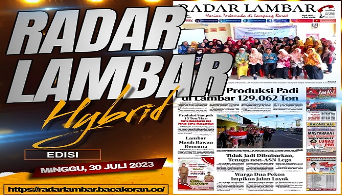 Koran Radar Lambar Edisi, Minggu 30 Juli 2023