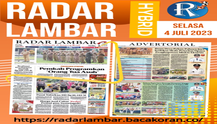 Koran Hybrid Pertama di Indonesia Baca Radar Lambar Edisi 04 Juli 2023