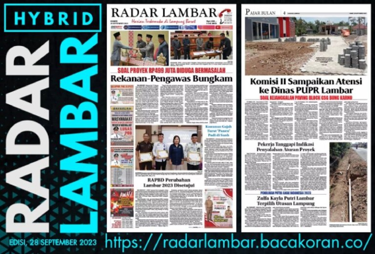 Koran Radar Lambar Edisi Kamis 28 September 2023