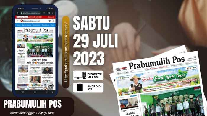 Koran Prabumulih Pos Edisi, Sabtu 29 Juli 2023