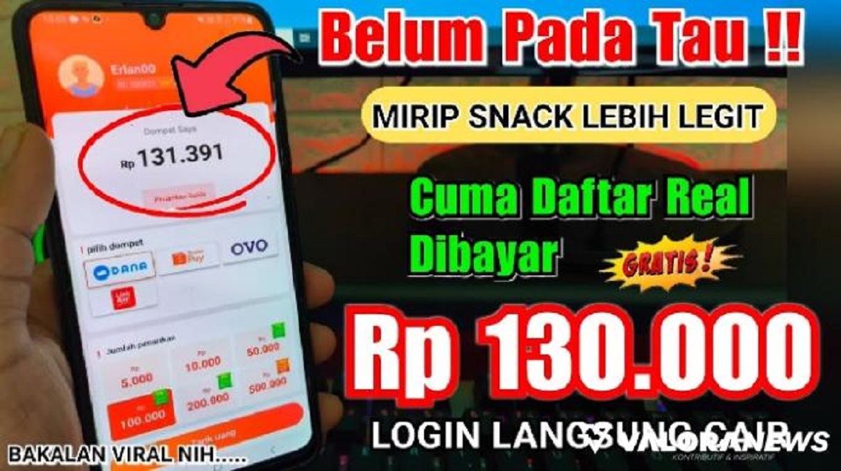 TERBARU Aplikasi Penghasil Uang Tercepat Baru Login Bisa Dapat Saldo Sampai Rp130 Ribu
