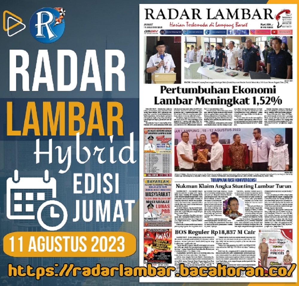 Koran Radar Lambar Edisi, Jum’at 11  Agustus 2023
