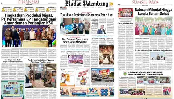 Koran Radar Palembang Edisi, Kamis 10  Agustus 2023