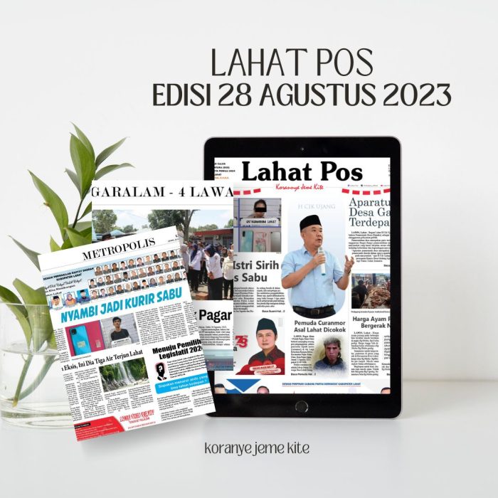 Koran Lahat Pos Edisi, Senin 28 Agustus 2023