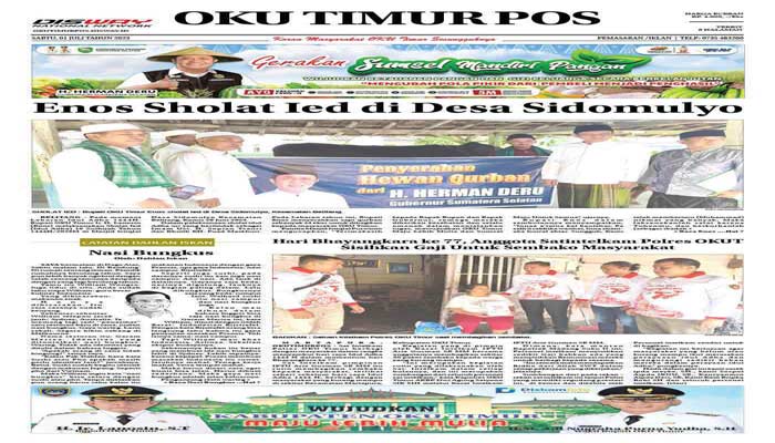 Koran Hybrid Pertama di Indonesia Baca OKU TIMUR POS EDISI SABTU 01 JULI 2023