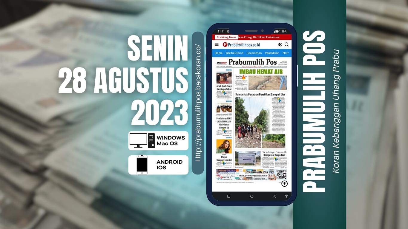 Koran Prabumulih Pos Edisi, Senin 28 Agustus 2023