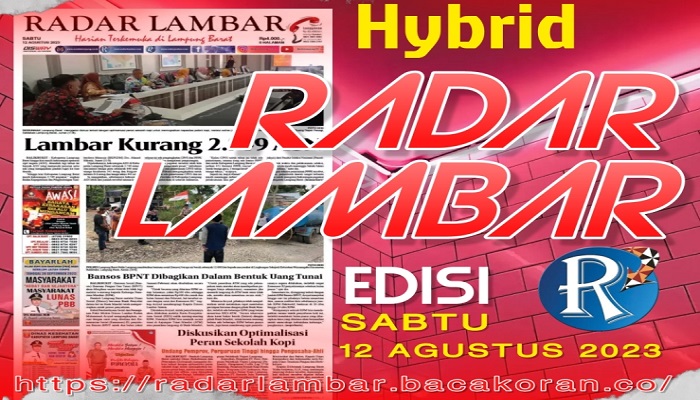 Koran Radar Lambar Edisi, Sabtu 12  Agustus 2023