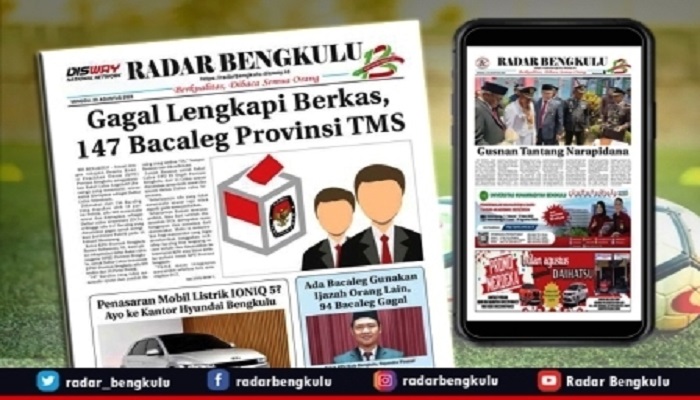 Koran Radar Bengkulu Edisi, Minggu 20 Agustus 2023